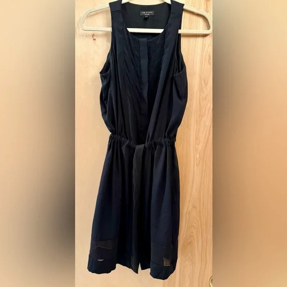 Rag and Bone Black Sleeveless Silk Dress with Linen Tie. Select Item 3/$25. - Picture 6 of 12